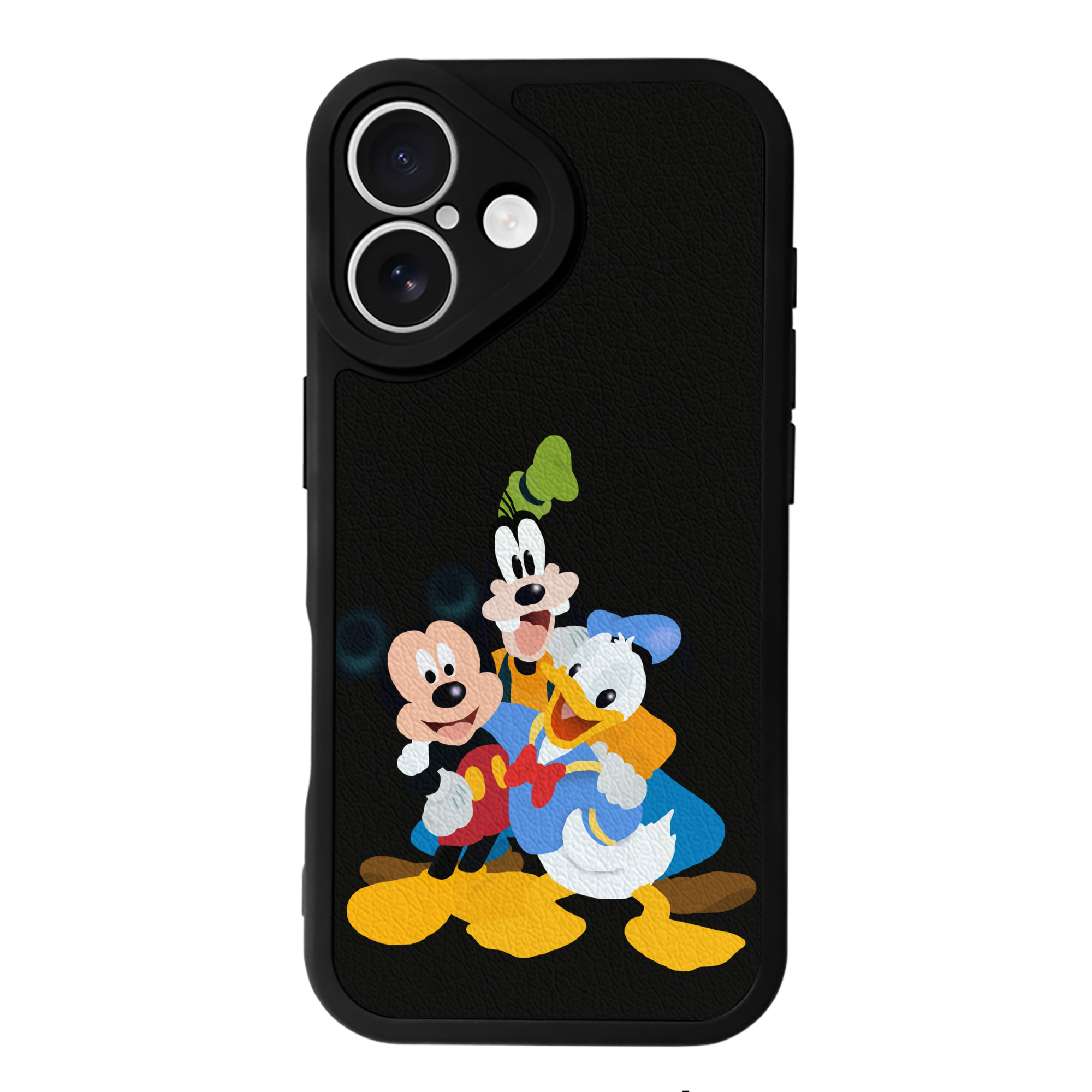 （画像用） ミッキーマウス Mickey Mouse 【iPhone 16シリーズ対応】シリコンスマホケース（レザー調） 材質：シリコン
